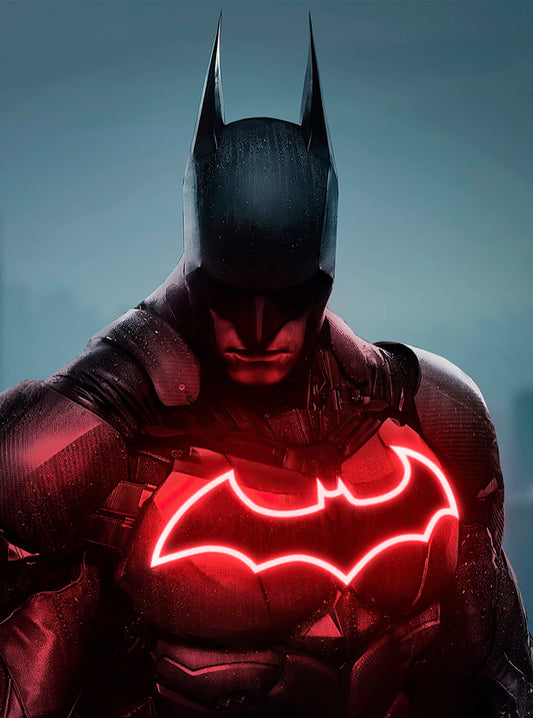 Cuadro de Batman - Símbolo Rojo - Arte en Resina Epoxi