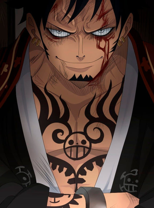 Cuadro de Trafalgar Law - One Piece - Arte en Resina Epoxi